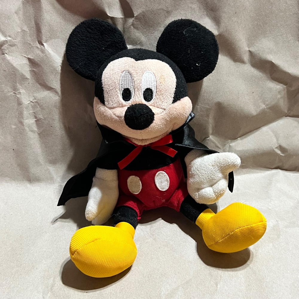 Disney Small‎ Talking Mickey Mouse Plush Black Vampire Halloween Cape 10912KH